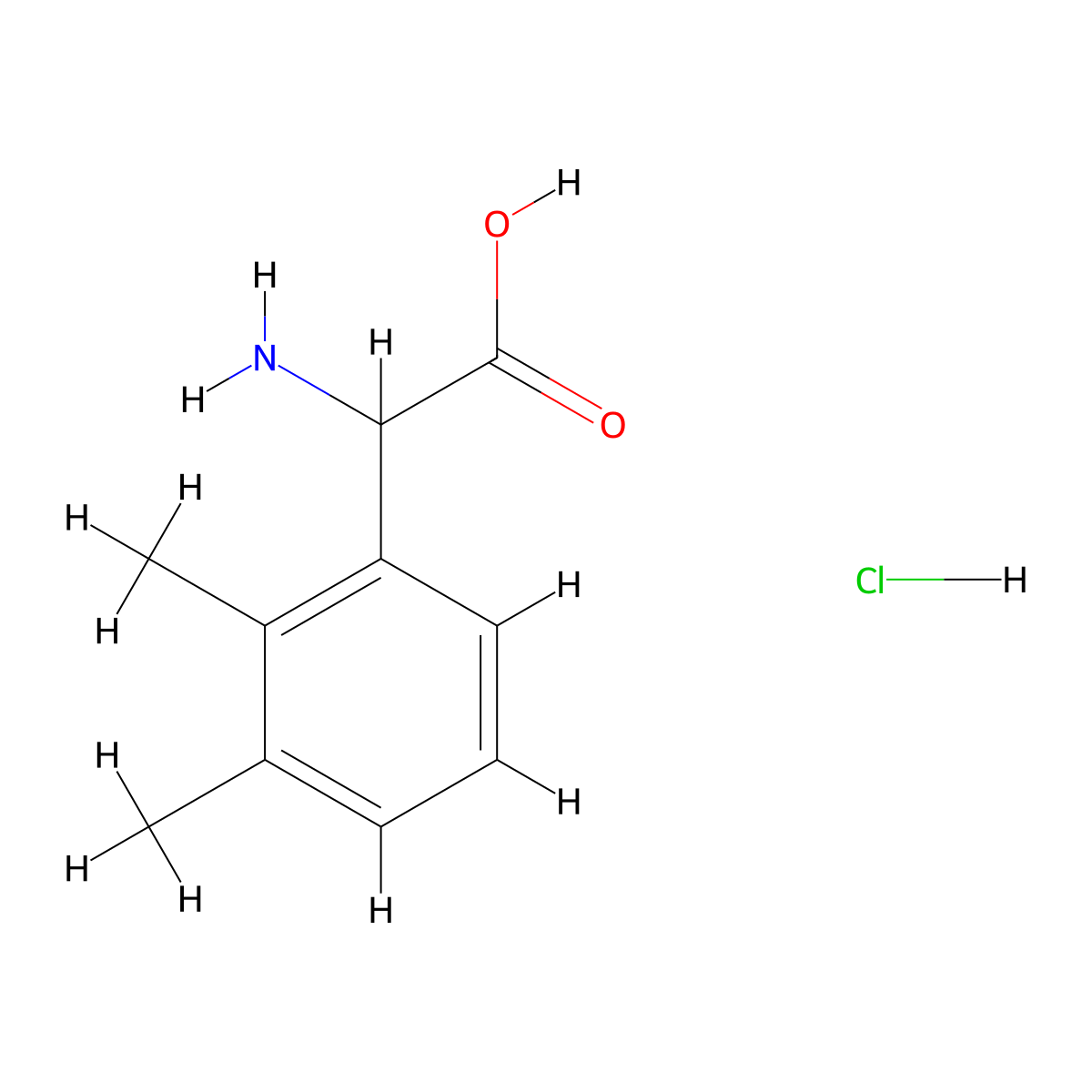 2-Amino-2-(2,3-dimethylphenyl)acetic acid hydrochloride molecular structure, CAS 1796884-34-8