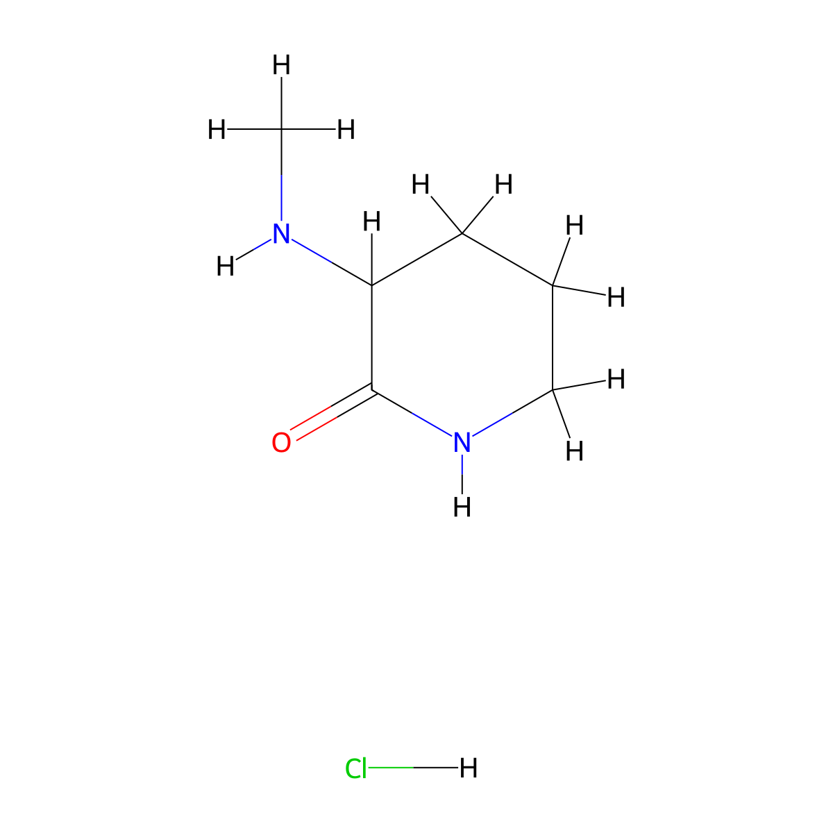 3-(Methylamino)piperidin-2-one hydrochloride molecular structure, CAS 1796889-93-4