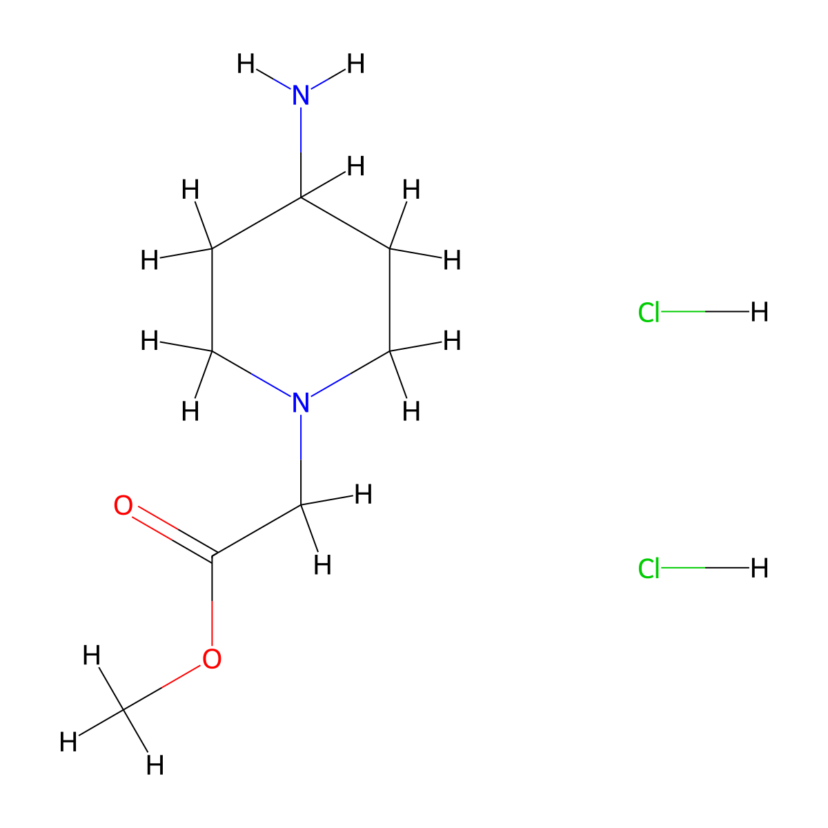 Methyl (4-amino-1-piperidinyl)acetate dihydrochloride molecular structure, CAS 179689-00-0