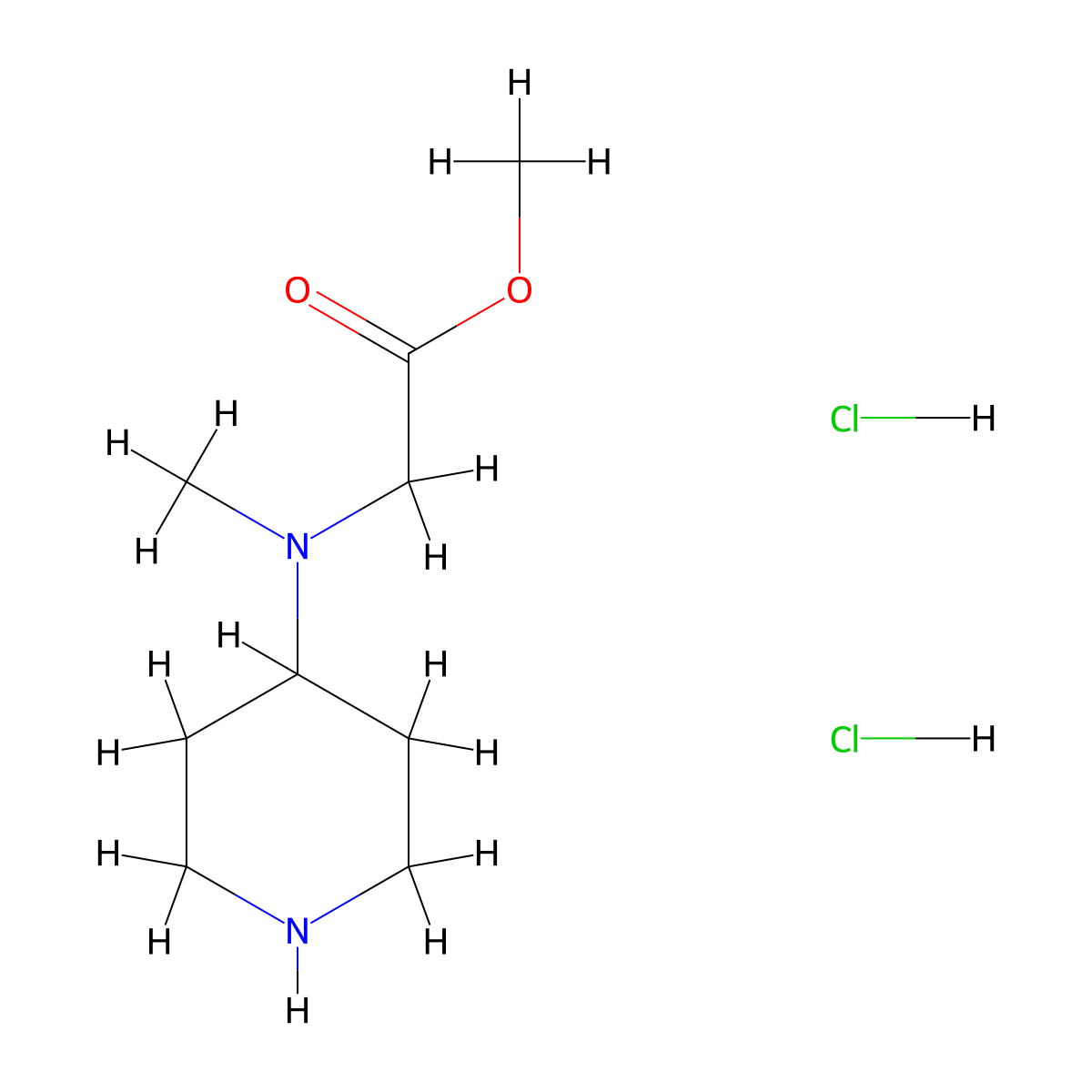 Methyl 2-[methyl(piperidin-4-yl)amino]acetate dihydrochloride molecular structure, CAS 179689-16-8