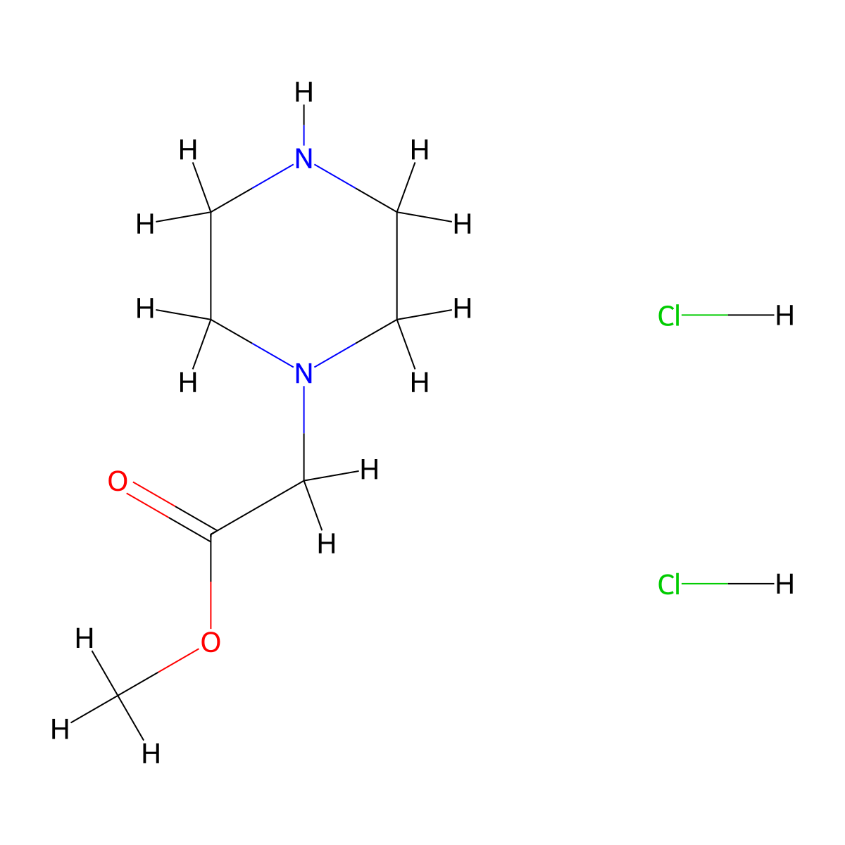Methyl 2-(piperazin-1-yl)acetate dihydrochloride molecular structure, CAS 179689-65-7