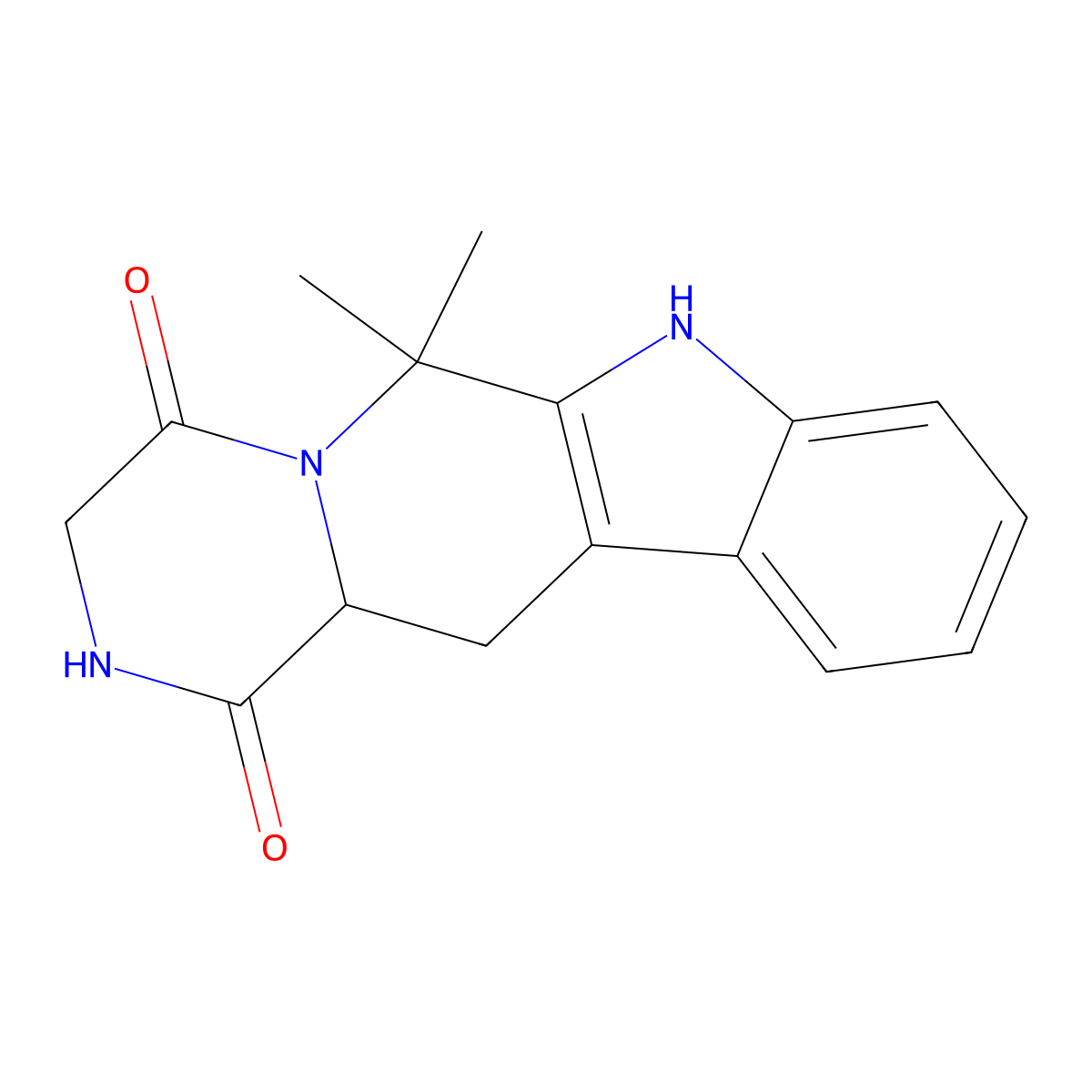 6,6-Dimethyl-2,3,6,7,12,12a-hexahydropyrazino[1',2':1,6]pyrido[3,4-b]indole-1,4-dione molecular structure, CAS 1796891-33-2