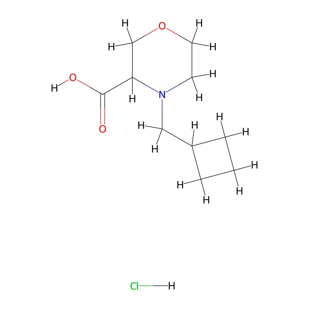 4-(Cyclobutylmethyl)morpholine-3-carboxylic acid hydrochloride molecular structure, CAS 1796895-36-7