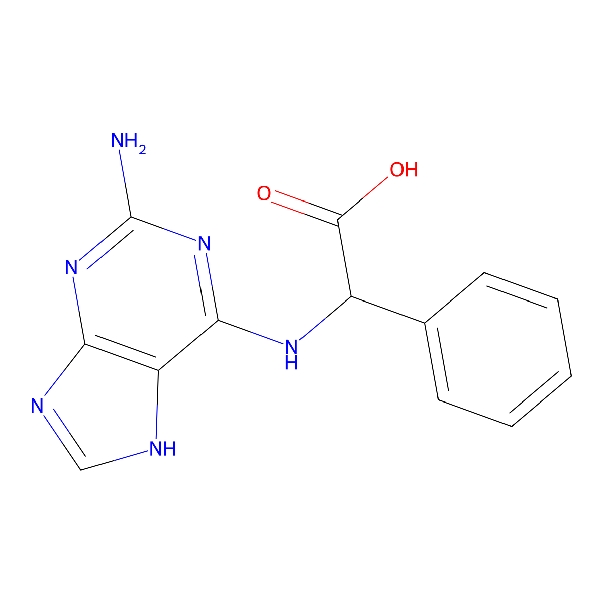 [(2-amino-9H-purin-6-yl)amino](phenyl)acetic acid molecular structure, CAS 1796895-75-4