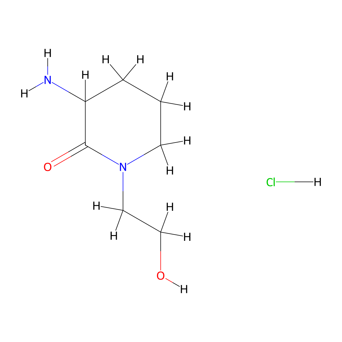 3-Amino-1-(2-hydroxyethyl)piperidin-2-one hydrochloride molecular structure, CAS 1796896-02-0