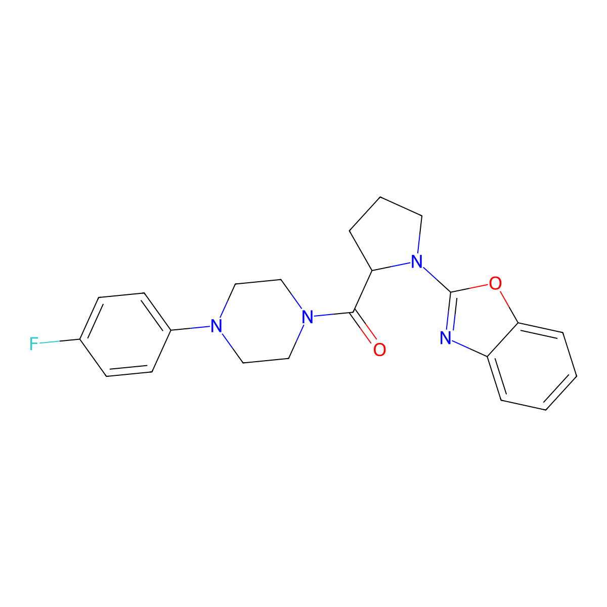 (1-(Benzo[d]oxazol-2-yl)pyrrolidin-2-yl)(4-(4-fluorophenyl)piperazin-1-yl)methanone molecular structure, CAS 1796898-43-5