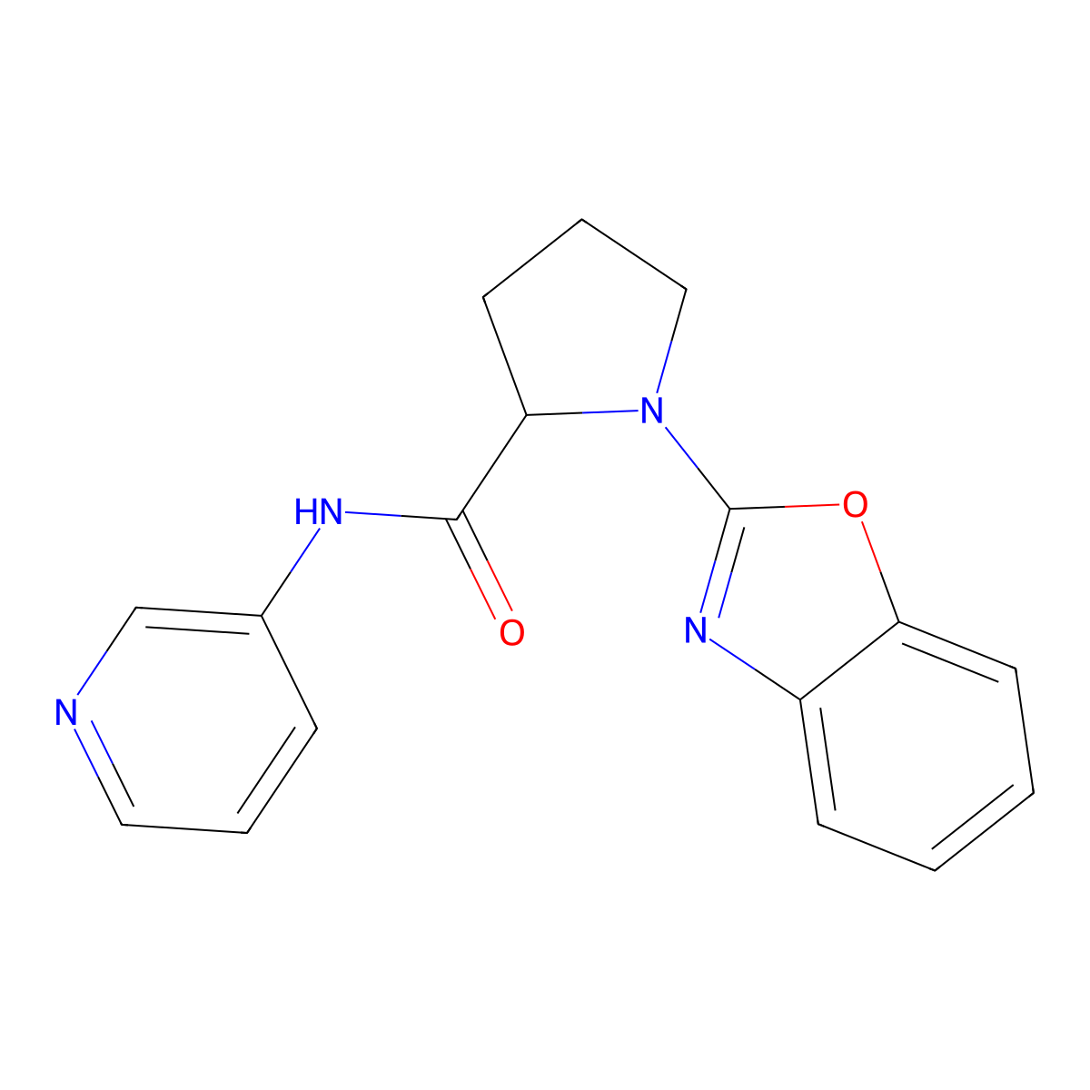 1-(benzo[d]oxazol-2-yl)-N-(pyridin-3-yl)pyrrolidine-2-carboxamide molecular structure, CAS 1796899-47-2