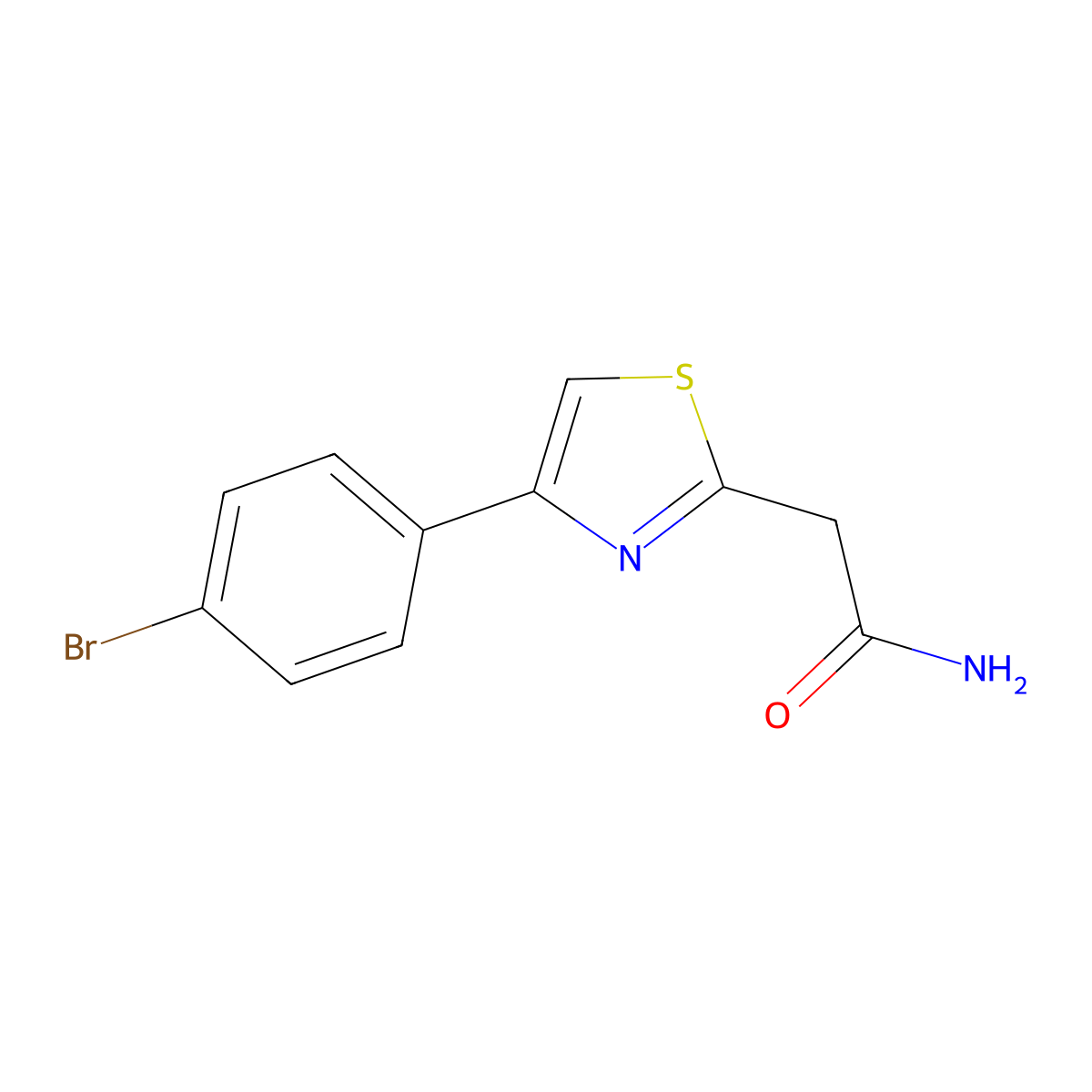 2-[4-(4-Bromophenyl)-1,3-thiazol-2-yl]acetamide molecular structure, CAS 17969-16-3