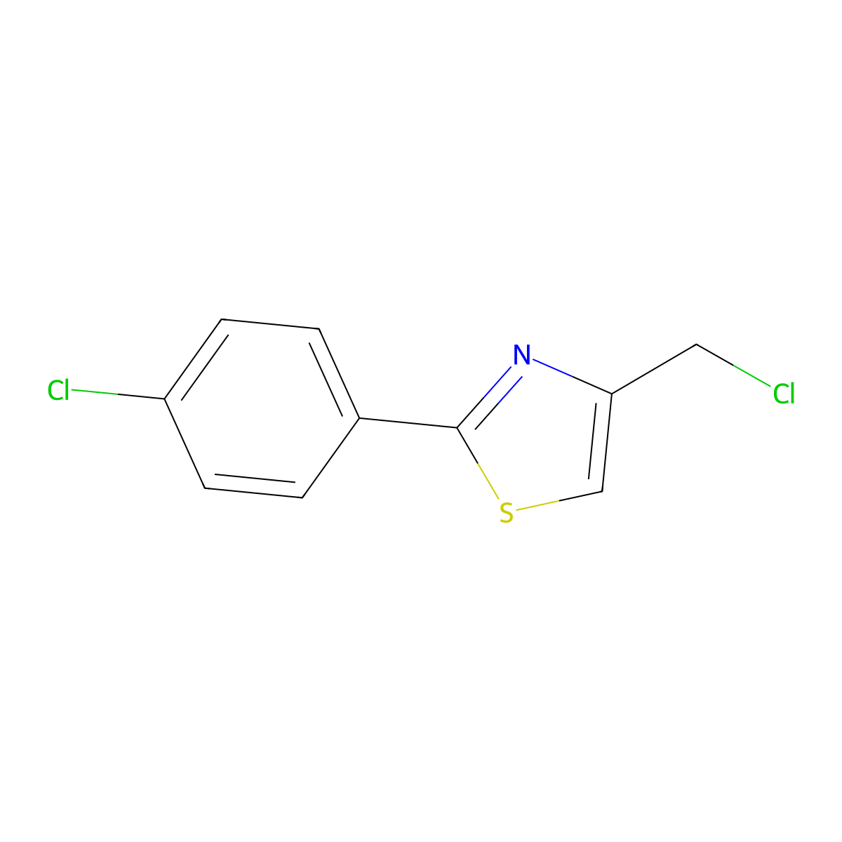 4-(Chloromethyl)-2-(4-chlorophenyl)-1,3-thiazole molecular structure, CAS 17969-22-1