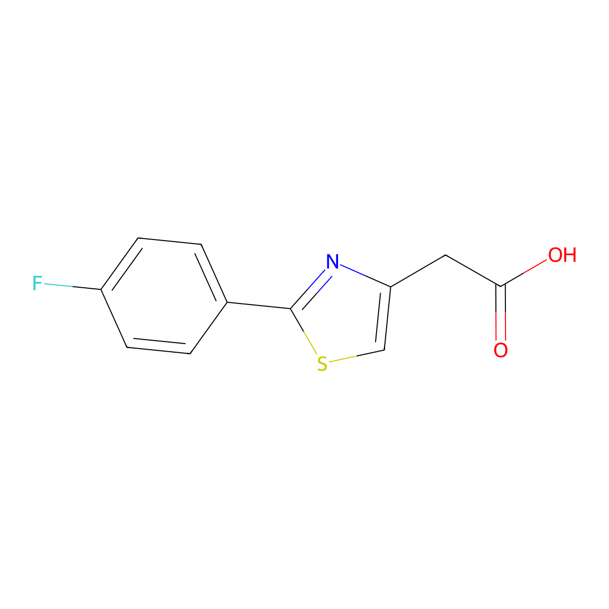 2-(4-Fluorophenyl)-4-thiazoleacetic acid molecular structure, CAS 17969-24-3