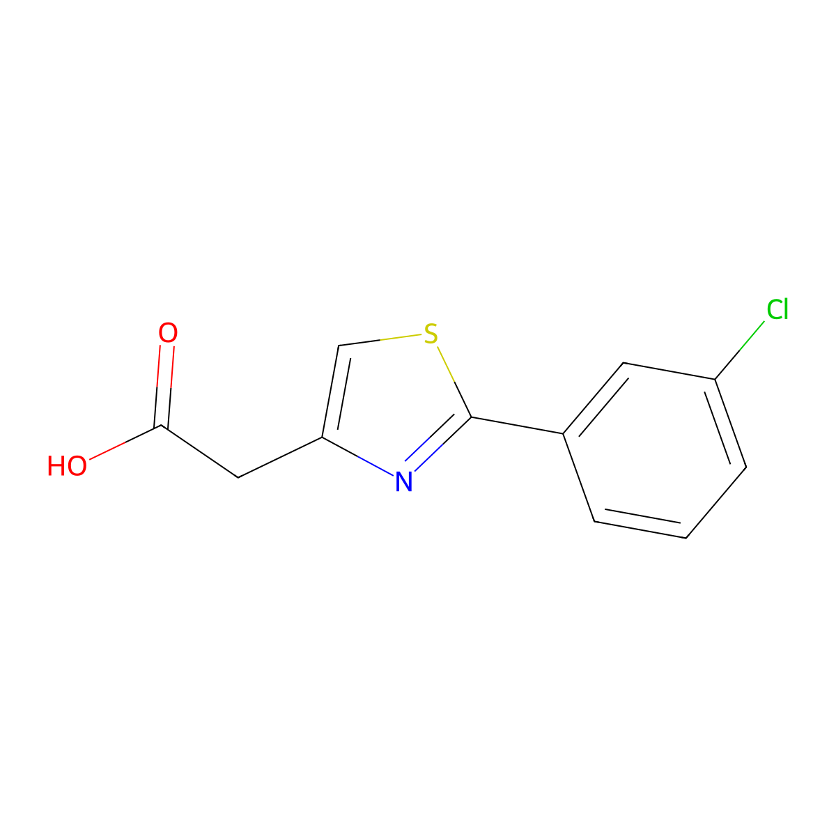 [2-(3-Chlorophenyl)-1,3-thiazol-4-yl]acetic acid molecular structure, CAS 17969-26-5