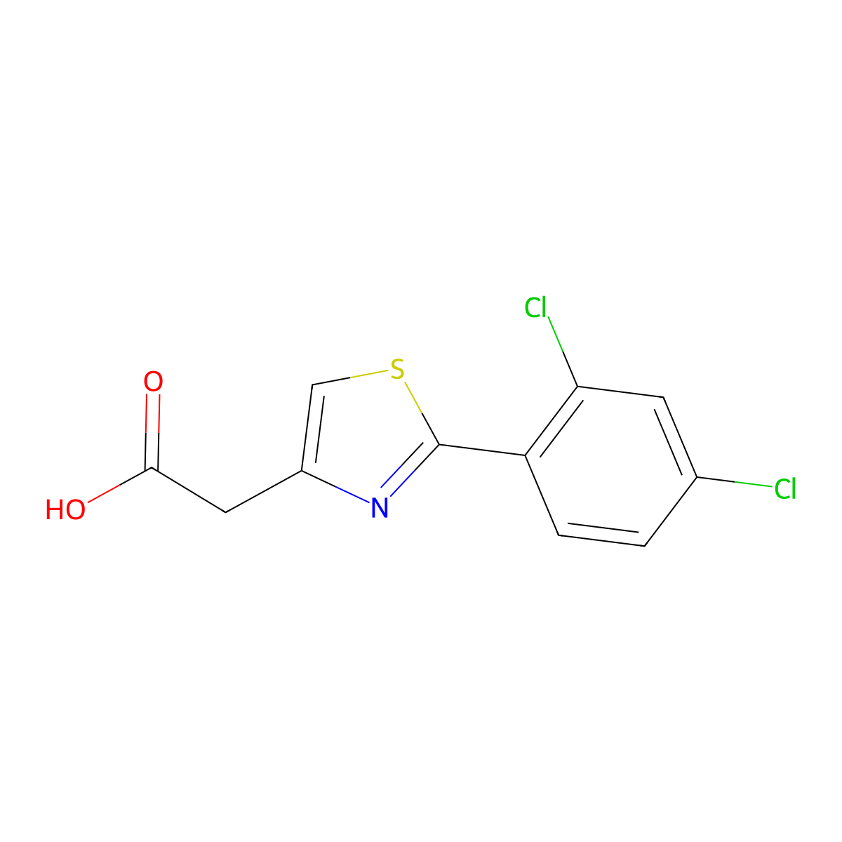 2-[2-(2,4-dichlorophenyl)-1,3-thiazol-4-yl]acetic Acid molecular structure, CAS 17969-29-8
