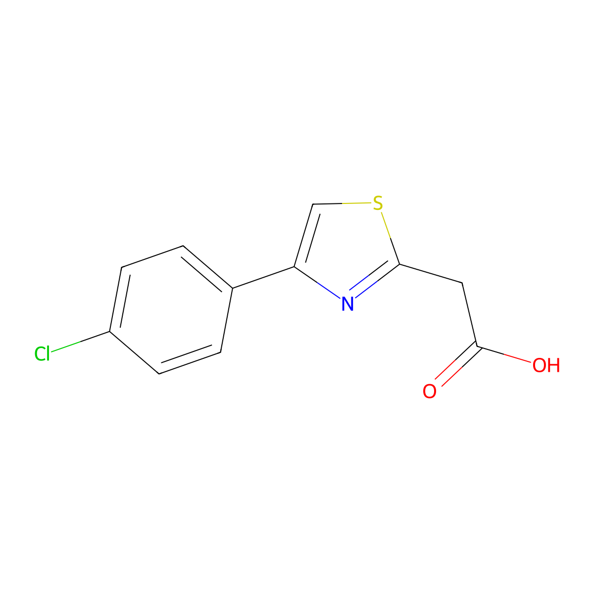 2-(4-(4-Chlorophenyl)thiazol-2-yl)acetic acid molecular structure, CAS 17969-44-7