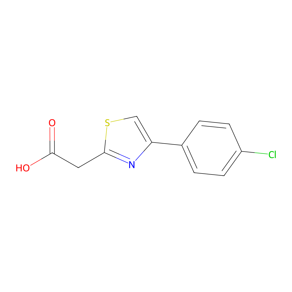 2-(4-(4-Chlorophenyl)thiazol-2-yl)acetic acid molecular structure, CAS 17969-44-7