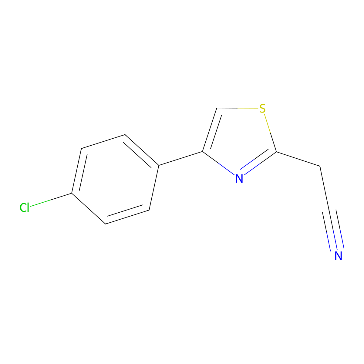 2-[4-(4-Chlorophenyl)-1,3-thiazol-2-yl]acetonitrile molecular structure, CAS 17969-48-1