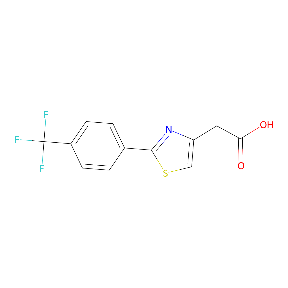 2-{2-[4-(Trifluoromethyl)phenyl]-1,3-thiazol-4-yl}acetic acid molecular structure, CAS 17969-63-0