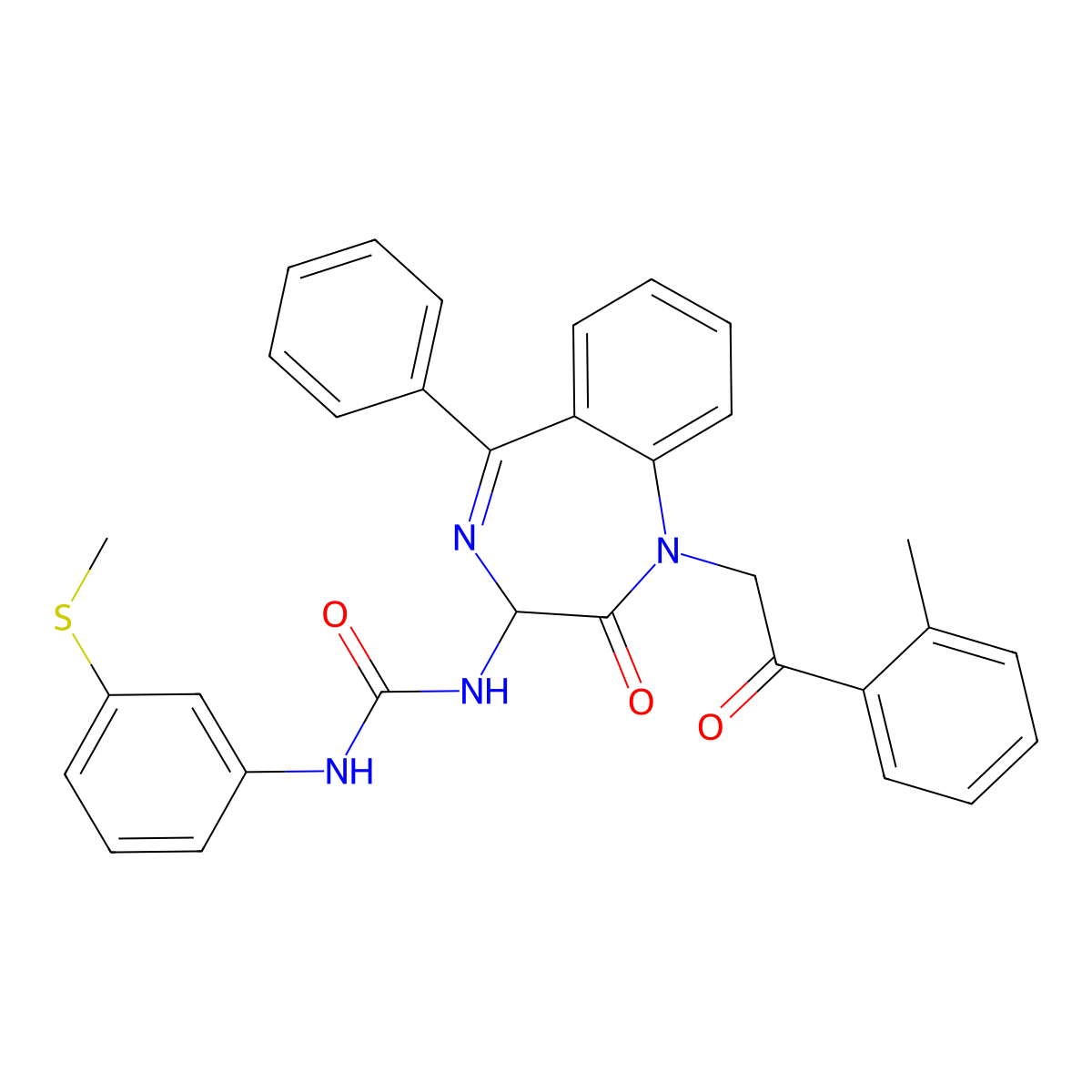 1-(1-(2-(2-methylphenyl)-2-oxoethyl)-2-oxo-5-phenyl-2,3-dihydro-1H-1,4-diazepin-3-yl)-3-(3-methylthiophenyl)urea molecular structure, CAS 1796902-12-9