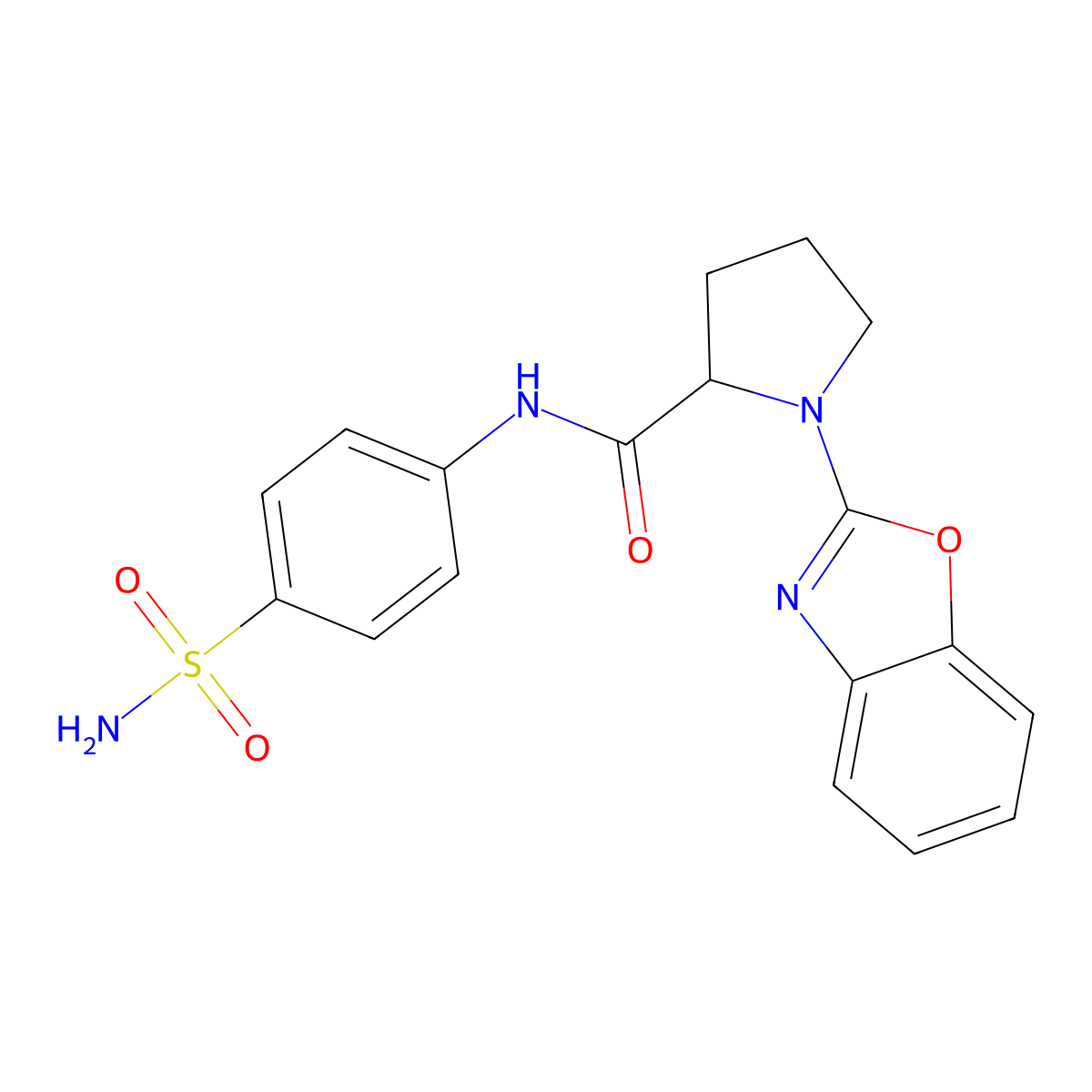 1-(benzo[d]oxazol-2-yl)-N-(4-sulfamoylphenyl)pyrrolidine-2-carboxamide molecular structure, CAS 1796903-52-0