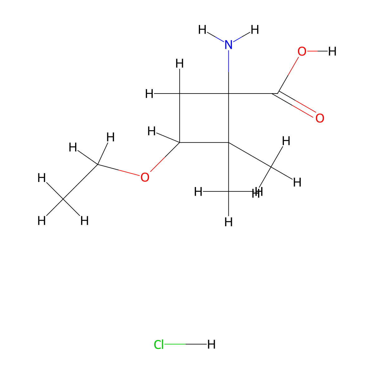 1-Amino-3-ethoxy-2,2-dimethylcyclobutane-1-carboxylic acid hydrochloride molecular structure, CAS 1796903-83-7
