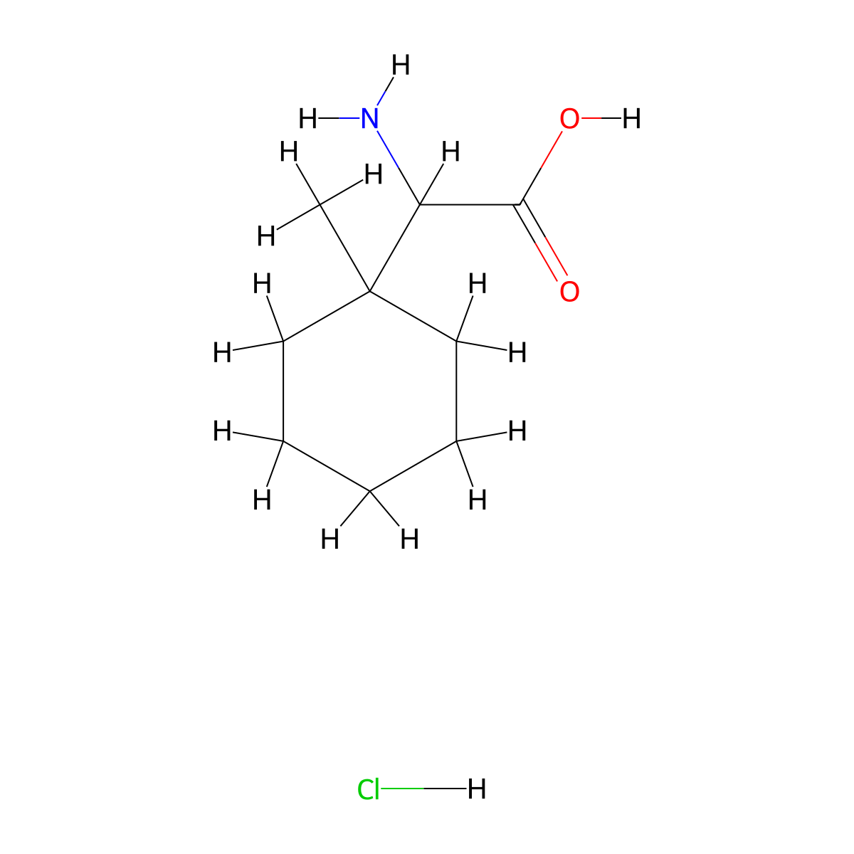 2-Amino-2-(1-methylcyclohexyl)acetic acid hydrochloride molecular structure, CAS 1796905-12-8