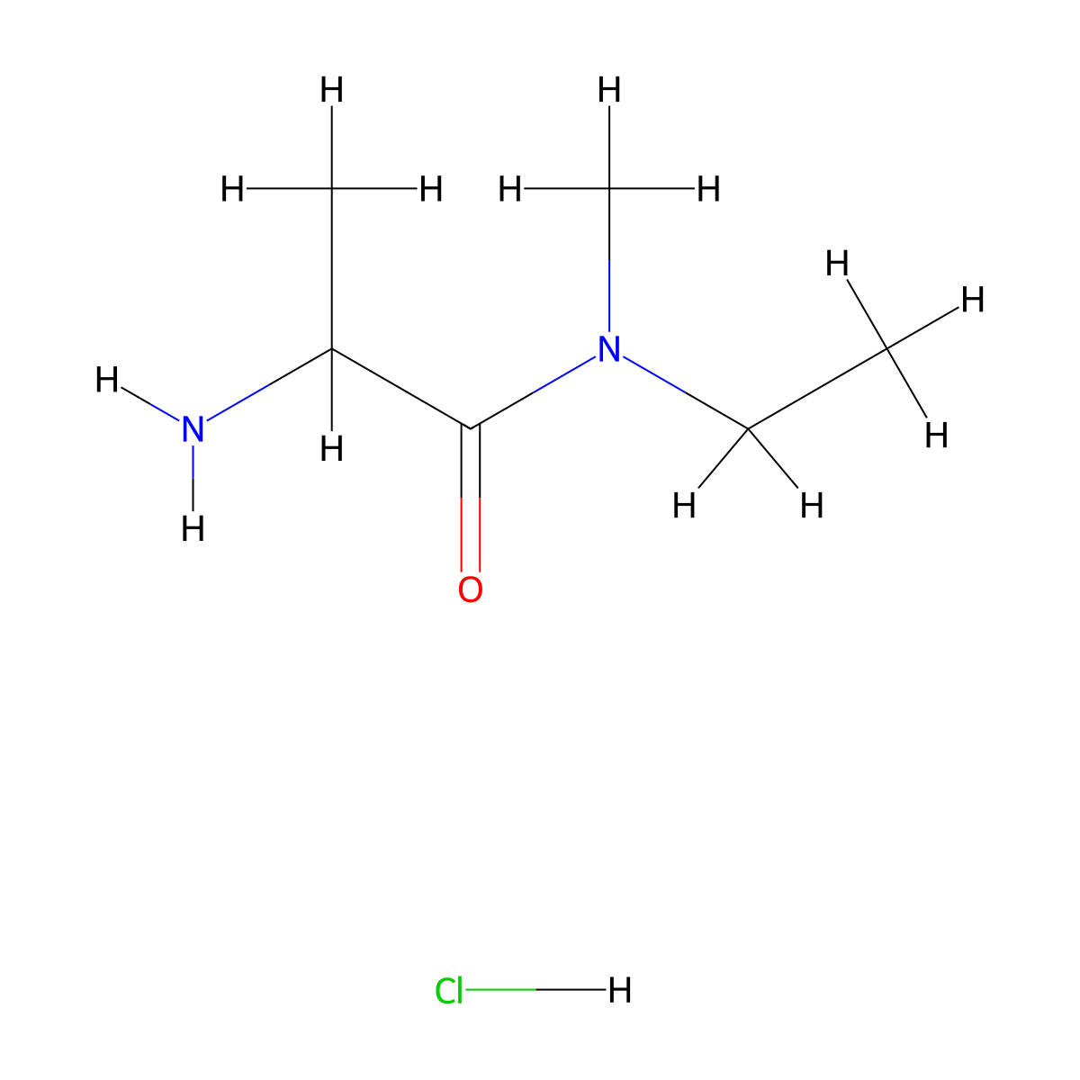 2-amino-N-ethyl-N-methylpropanamide hydrochloride molecular structure, CAS 1796908-56-9