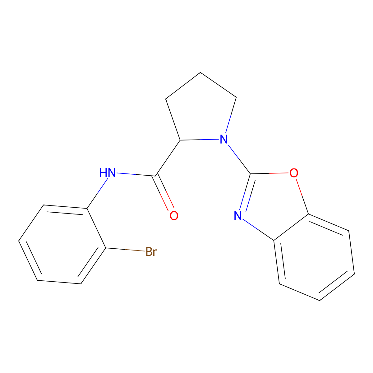 1-(benzo[d]oxazol-2-yl)-N-(2-bromophenyl)pyrrolidine-2-carboxamide molecular structure, CAS 1796910-05-8