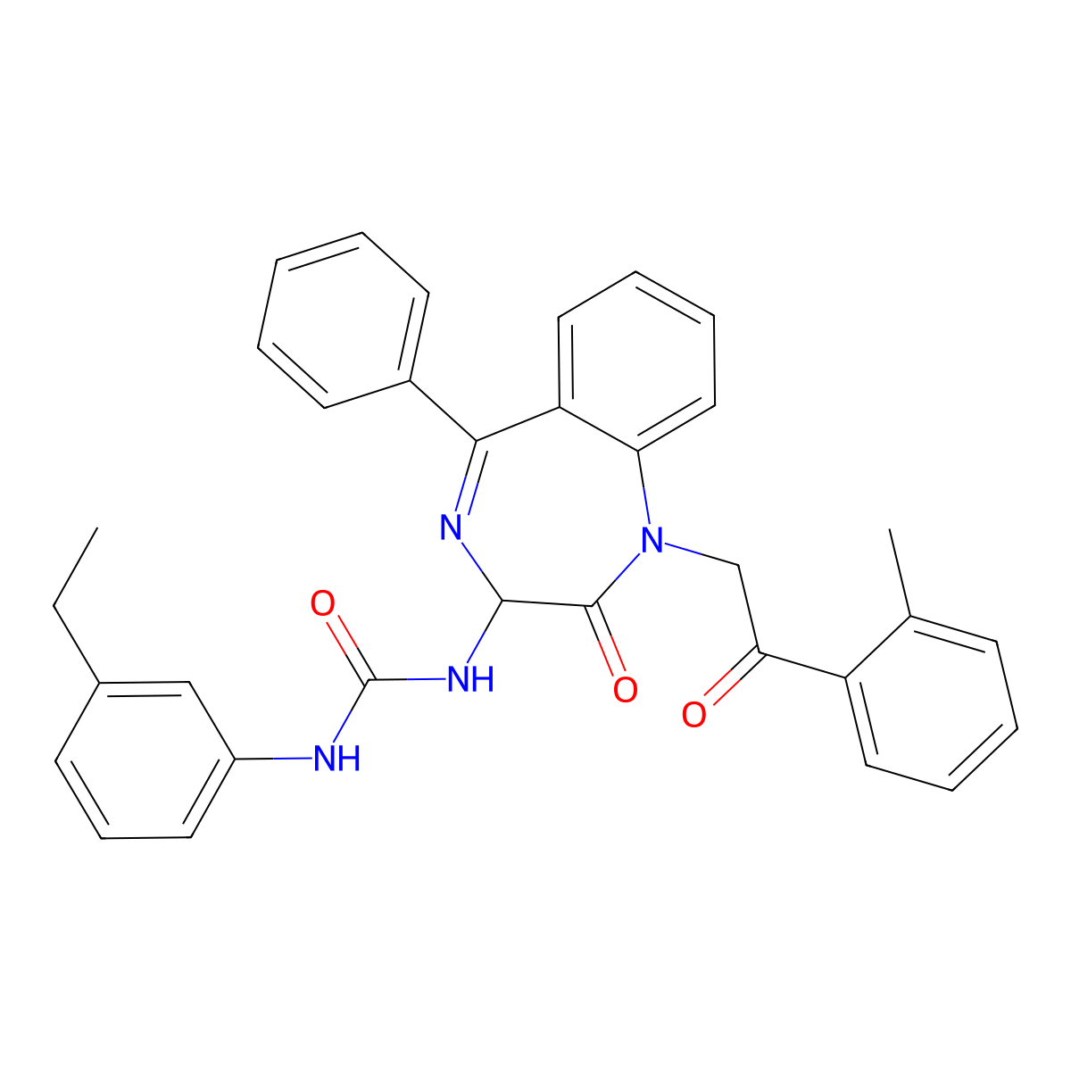 1-(1-(2-(2-methylphenyl)-2-oxoethyl)-2-oxo-5-phenyl-2,3-dihydro-1H-1,4-diazepin-3-yl)-3-(3-ethylphenyl)urea molecular structure, CAS 1796913-71-7