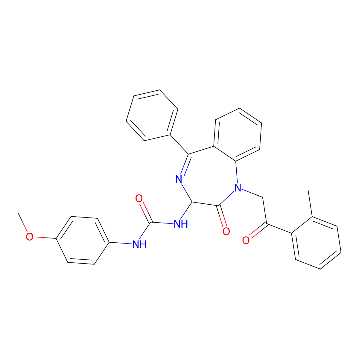 1-(4-methoxyphenyl)-3-{1-[2-(2-methylphenyl)-2-oxoethyl]-2-oxo-5-phenyl-2,3-dihydro-1H-1,4-benzodiazepin-3-yl}urea molecular structure, CAS 1796913-73-9