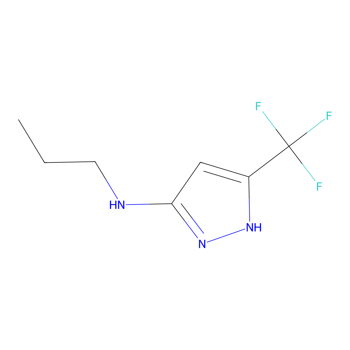 N-propyl-3-(trifluoromethyl)-1H-pyrazol-5-amine molecular structure, CAS 1796915-64-4