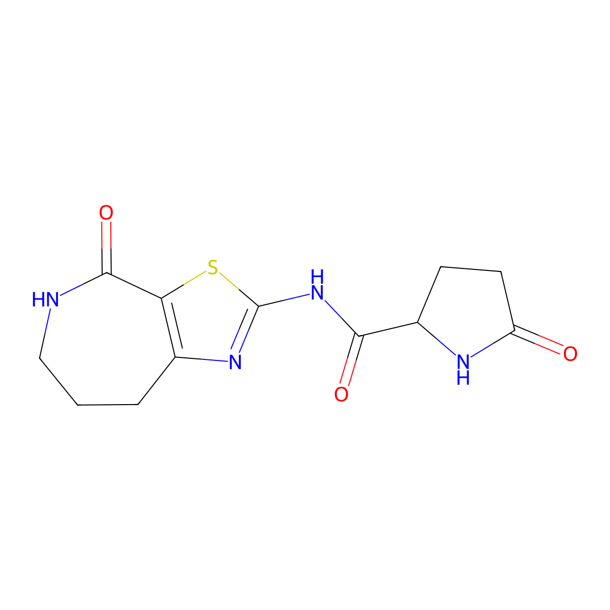5-oxo-N-(4-oxo-5,6,7,8-tetrahydro-4H-thiazolo[5,4-c]azepin-2-yl)pyrrolidine-2-carboxamide molecular structure, CAS 1796917-57-1