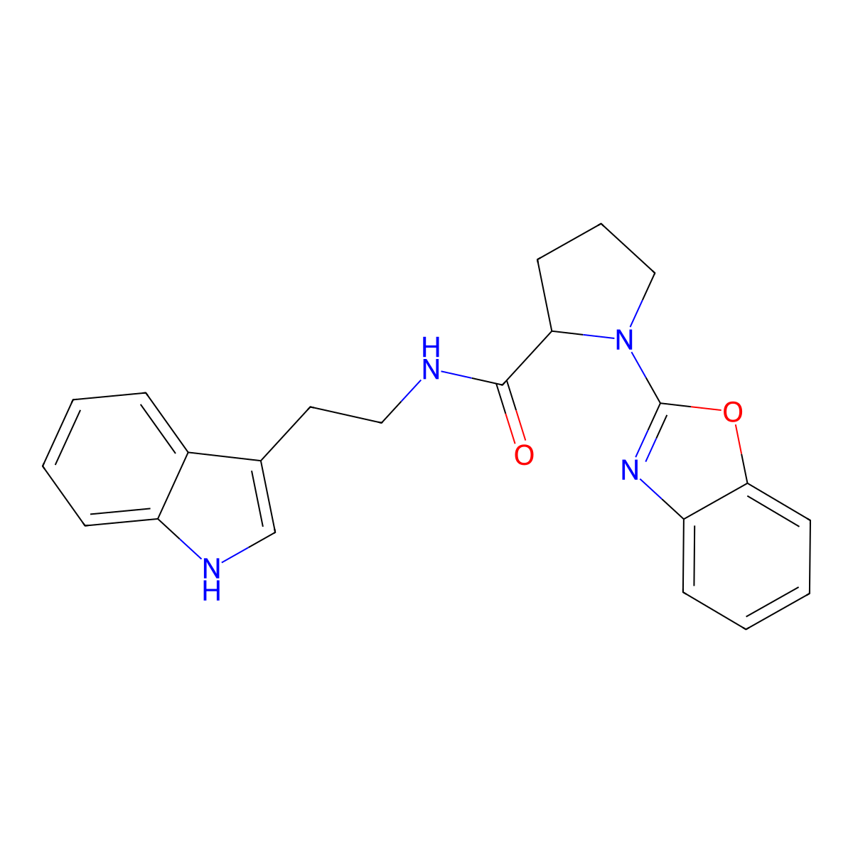 N-(2-(1H-indol-3-yl)ethyl)-1-(benzo[d]oxazol-2-yl)pyrrolidine-2-carboxamide molecular structure, CAS 1796918-94-9