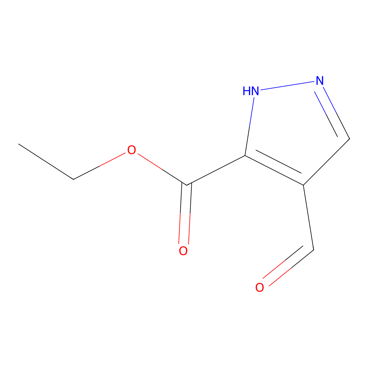 ethyl 4-formyl-1H-pyrazole-5-carboxylate molecular structure, CAS 179692-09-2
