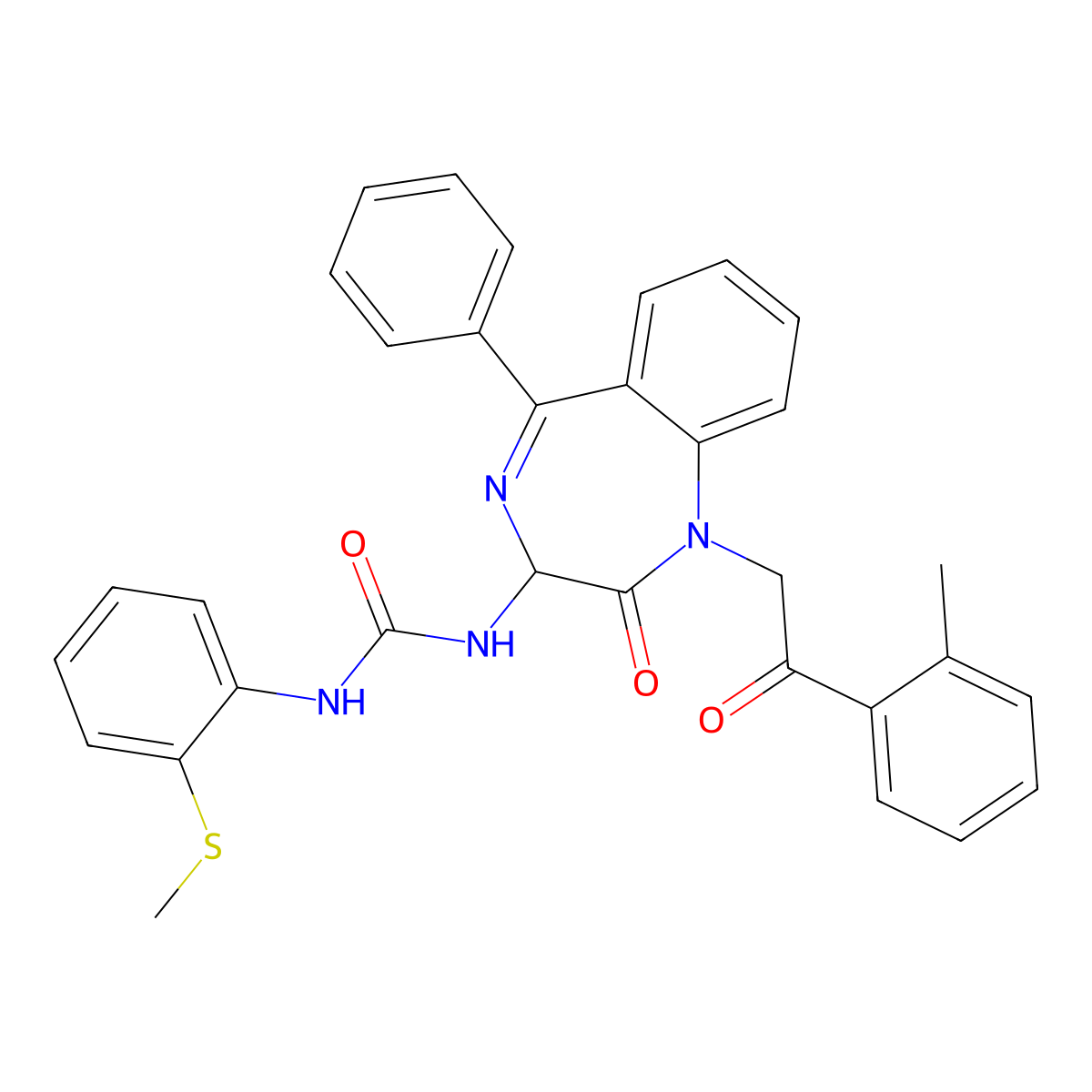 1-(1-(2-(2-methylphenyl)-2-oxoethyl)-2-oxo-5-phenyl-2,3-dihydro-1H-1,4-diazepin-3-yl)-3-(2-methylthiophenyl)urea molecular structure, CAS 1796922-18-3