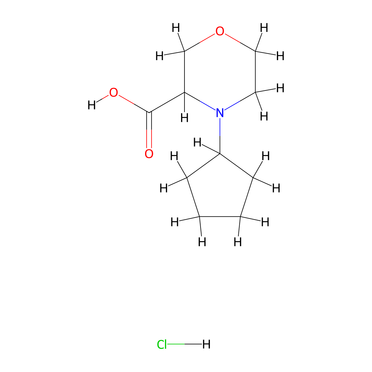 4-Cyclopentylmorpholine-3-carboxylic acid hydrochloride molecular structure, CAS 1796924-55-4
