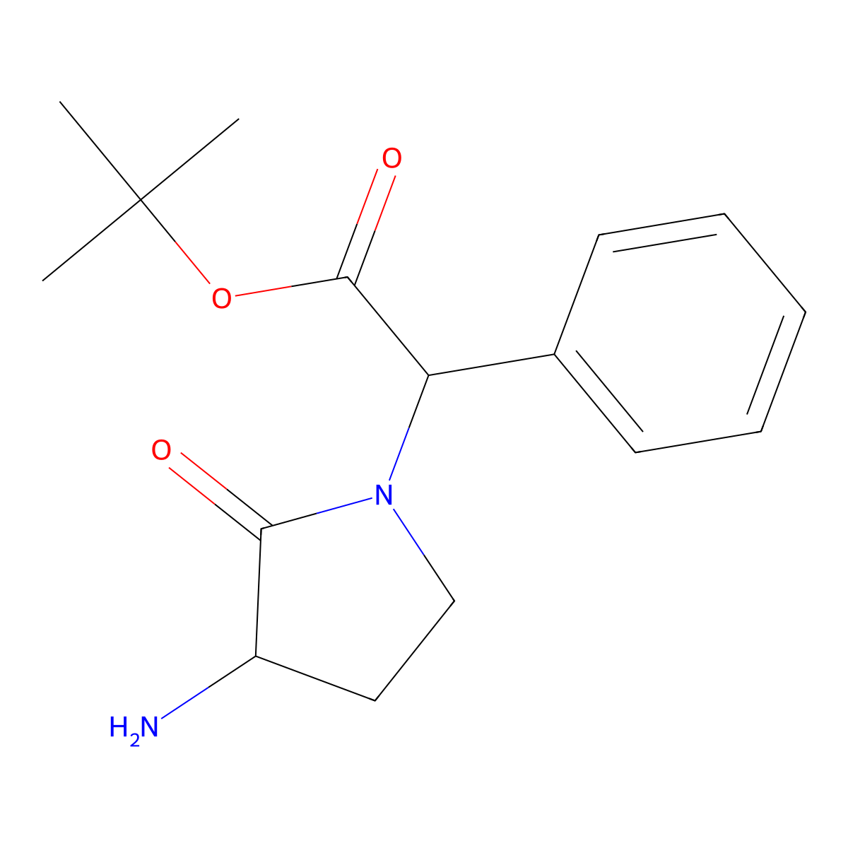 Tert-butyl 2-(3-amino-2-oxopyrrolidin-1-yl)-2-phenylacetate molecular structure, CAS 1796925-30-8