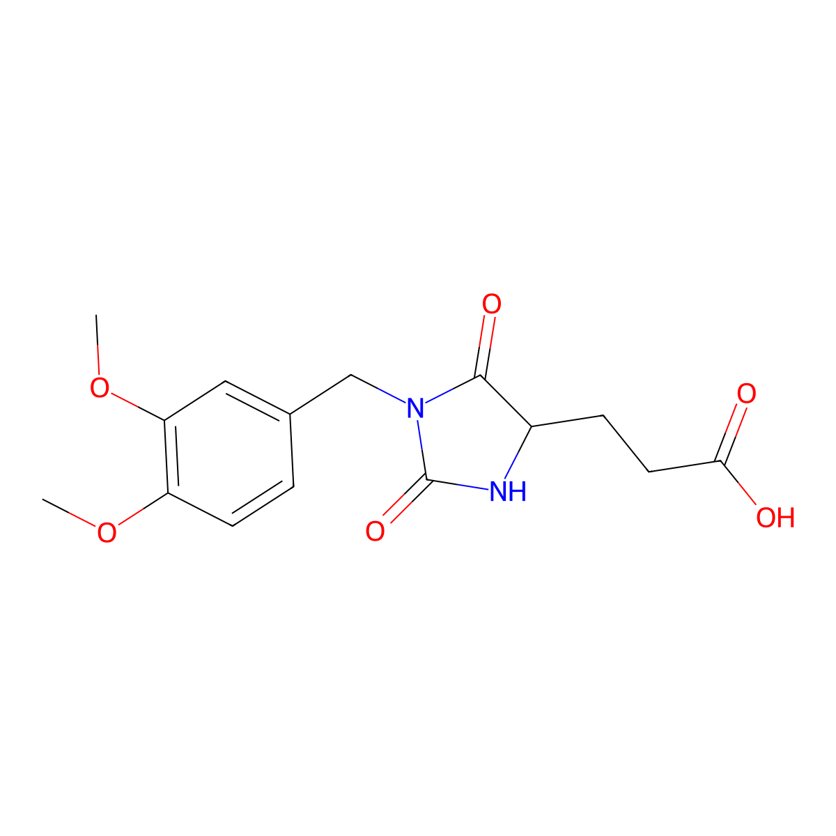 3-{1-[(3,4-Dimethoxyphenyl)methyl]-2,5-dioxoimidazolidin-4-yl}propanoic acid molecular structure, CAS 1796929-88-8