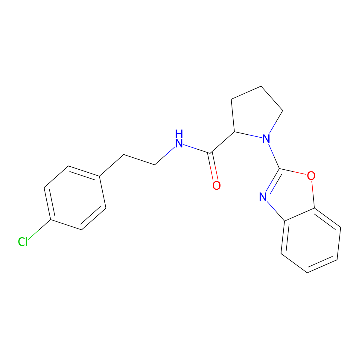 1-(benzo[d]oxazol-2-yl)-N-(4-chlorophenethyl)pyrrolidine-2-carboxamide molecular structure, CAS 1796933-09-9