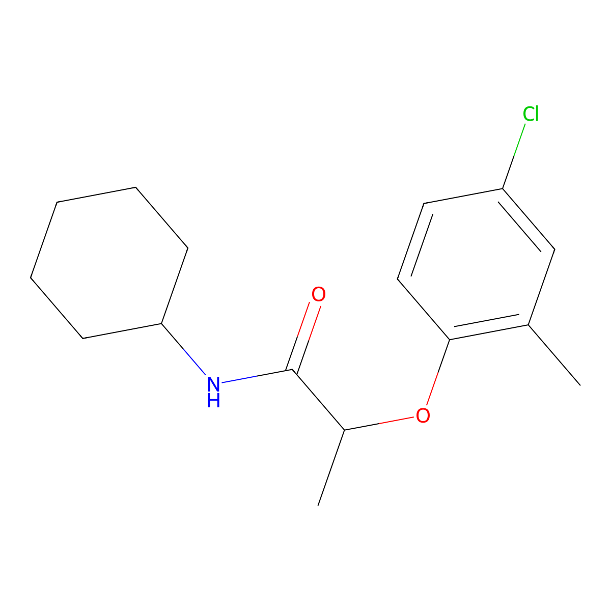 2-(4-chloro-2-methylphenoxy)-N-cyclohexylpropanamide molecular structure, CAS 179694-13-4