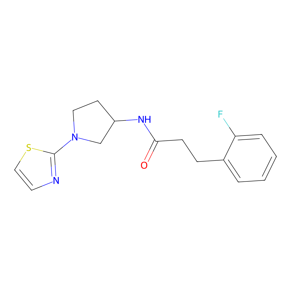 3-(2-Fluorophenyl)-N-[1-(1,3-thiazol-2-yl)pyrrolidin-3-yl]propanamide molecular structure, CAS 1796945-64-6