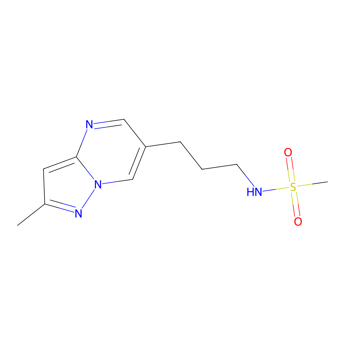 N-(3-{2-methylpyrazolo[1,5-a]pyrimidin-6-yl}propyl)methanesulfonamide molecular structure, CAS 1796946-29-6