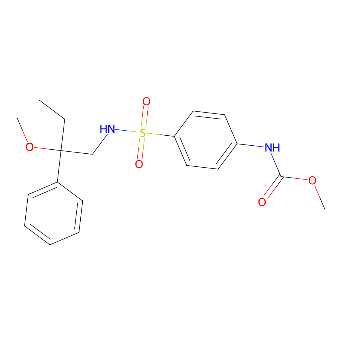 methyl (4-(N-(2-methoxy-2-phenylbutyl)sulfamoyl)phenyl)carbamate molecular structure, CAS 1796946-37-6