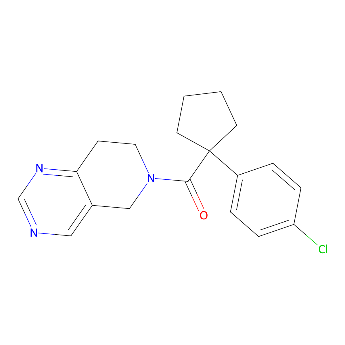 (1-(4-chlorophenyl)cyclopentyl)(7,8-dihydropyrido[4,3-d]pyrimidin-6(5H)-yl)methanone molecular structure, CAS 1796946-50-3