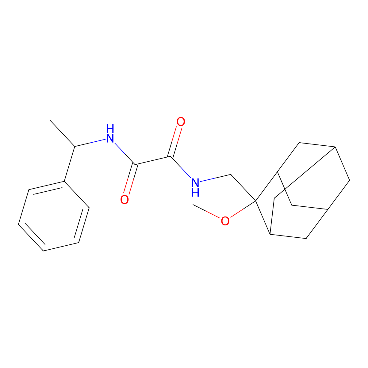 N-[(2-methoxyadamantan-2-yl)methyl]-N'-(1-phenylethyl)ethanediamide molecular structure, CAS 1796946-59-2