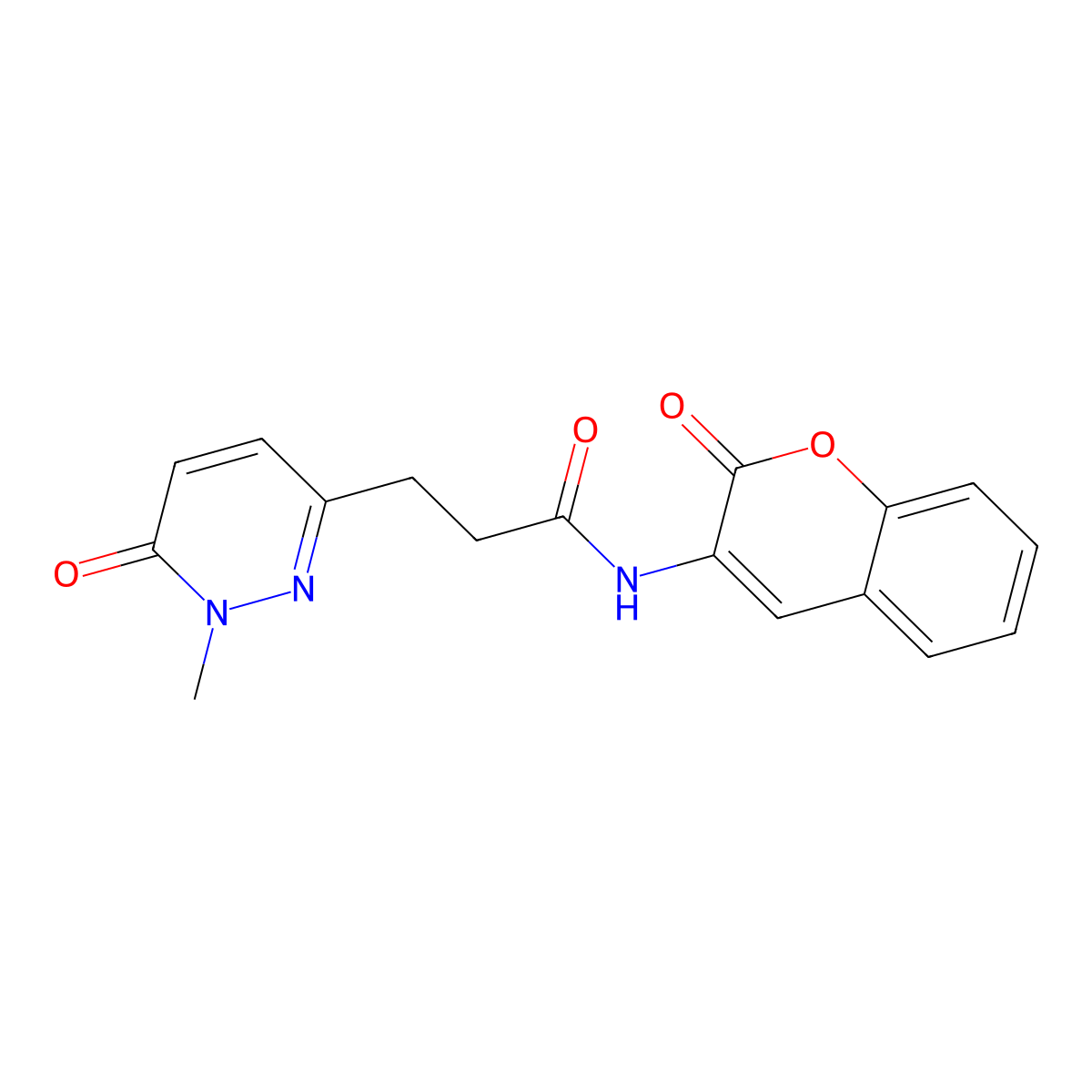 3-(1-methyl-6-oxo-1,6-dihydropyridazin-3-yl)-N-(2-oxo-2H-chromen-3-yl)propanamide molecular structure, CAS 1796946-65-0