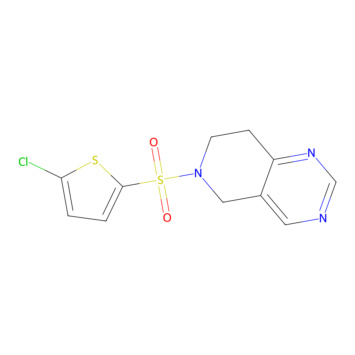 6-((5-Chlorothiophen-2-yl)sulfonyl)-5,6,7,8-tetrahydropyrido[4,3-d]pyrimidine molecular structure, CAS 1796946-89-8