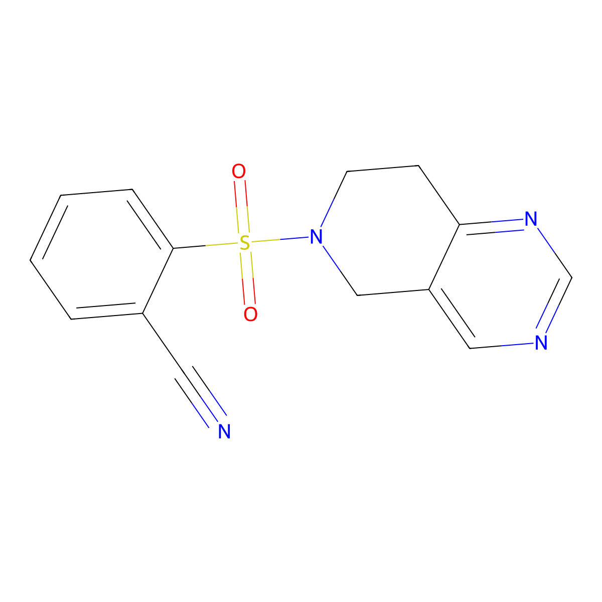 2-((7,8-dihydropyrido[4,3-d]pyrimidin-6(5H)-yl)sulfonyl)benzonitrile molecular structure, CAS 1796946-97-8