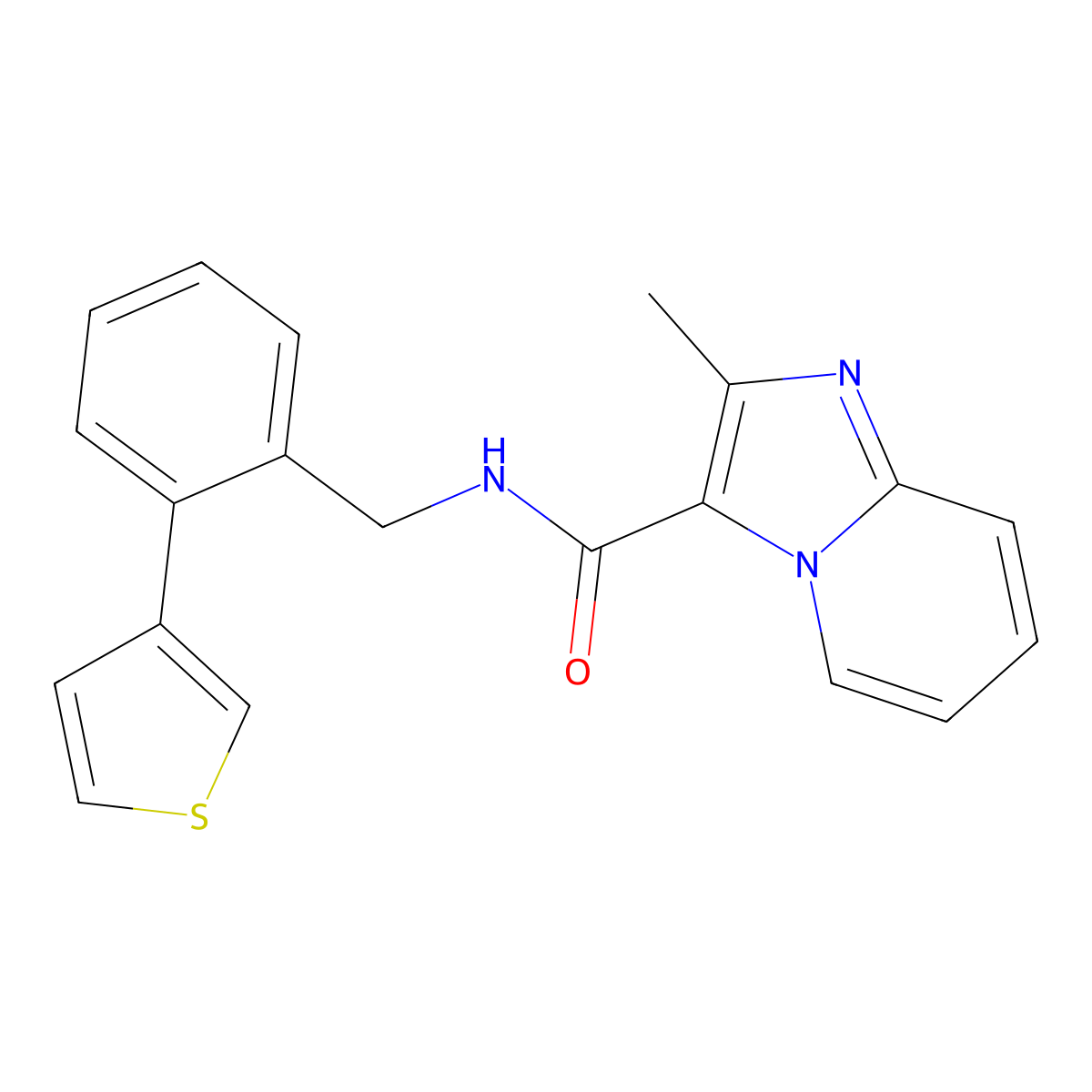 2-methyl-N-(2-(thiophen-3-yl)benzyl)imidazo[1,2-a]pyridine-3-carboxamide molecular structure, CAS 1796947-09-5