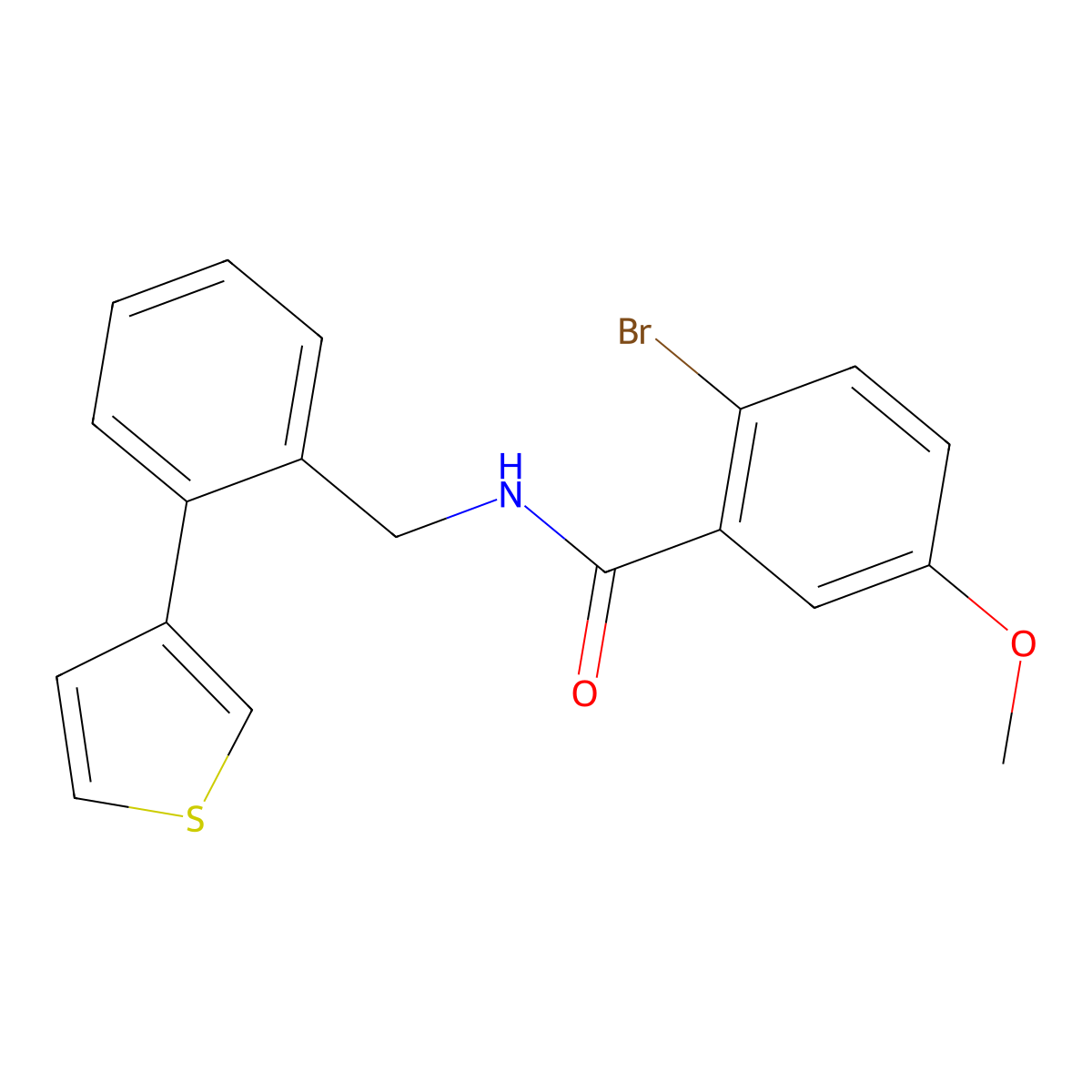 2-bromo-5-methoxy-N-(2-(thiophen-3-yl)benzyl)benzamide molecular structure, CAS 1796947-13-1