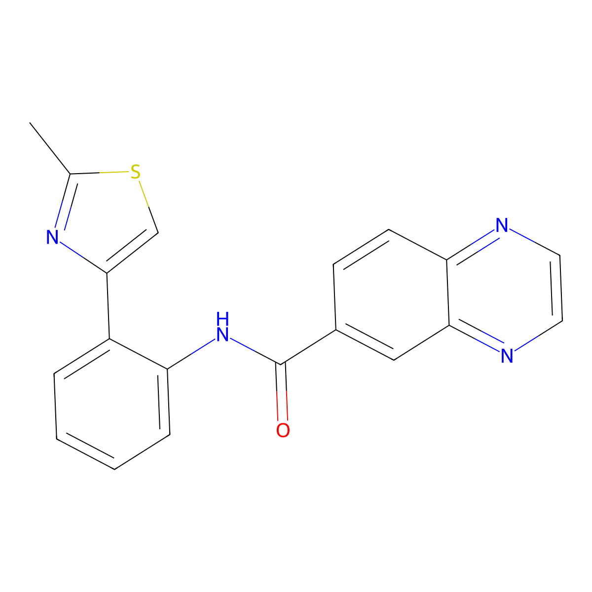 N-(2-(2-methylthiazol-4-yl)phenyl)quinoxaline-6-carboxamide molecular structure, CAS 1796947-27-7