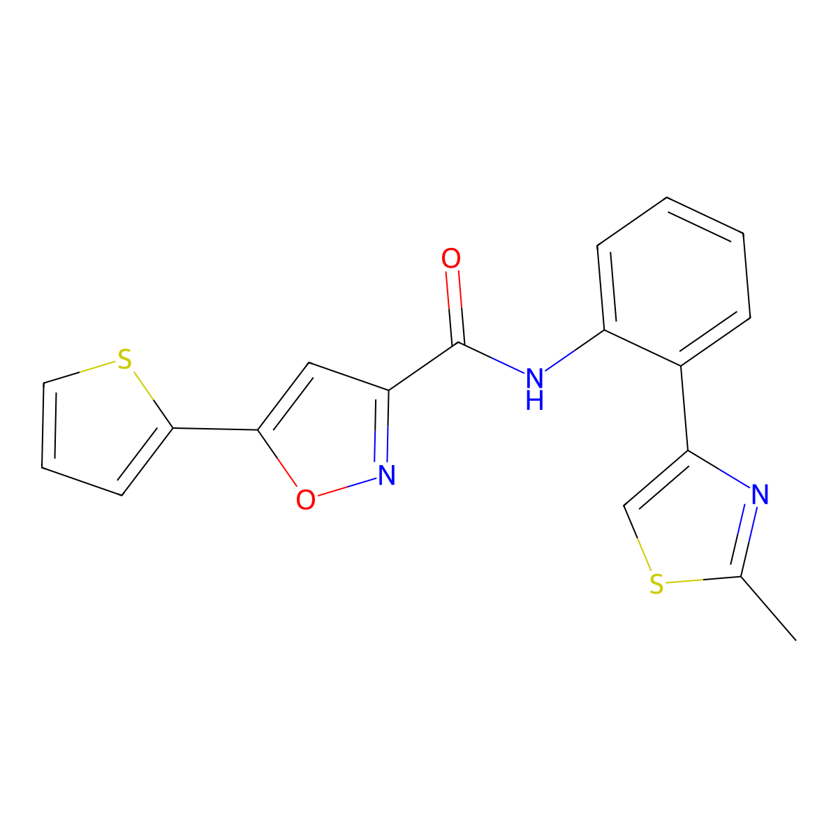 N-(2-(2-methylthiazol-4-yl)phenyl)-5-(thiophen-2-yl)isoxazole-3-carboxamide molecular structure, CAS 1796947-35-7